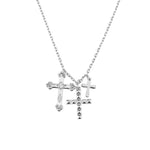 Triple Cross Necklace Silver nz