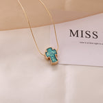 Turquoise cross shaped necklace nz
