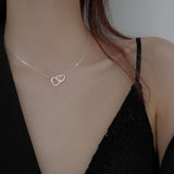 Two Hearts Necklace Silver nz