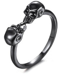 Two skulls kissing ring 52 mm nz