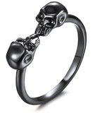 Two skulls kissing ring 52 mm nz