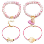 Unicorn bracelet set Stainless steel / Pink nz
