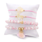 Unicorn bracelet set Stainless steel / Pink nz