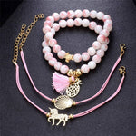 Unicorn bracelet set Stainless steel / Pink nz