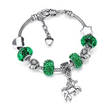 Unicorn Bracelet With Colourful Stones Green / 14 cm nz