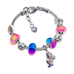 Unicorn Bracelet With Colourful Stones Multicoloured / 14 cm nz
