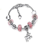 Unicorn Bracelet With Colourful Stones Pink / 14 cm nz