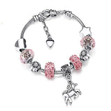 Unicorn Bracelet With Colourful Stones Pink / 14 cm nz