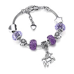 Unicorn Bracelet With Colourful Stones Purple / 14 cm nz