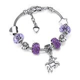 Unicorn Bracelet With Colourful Stones Purple / 14 cm nz