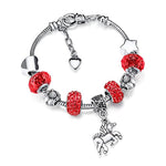 Unicorn Bracelet With Colourful Stones Red / 14 cm nz
