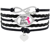Unicorn braided bracelet Black nz