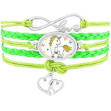 Unicorn braided bracelet Fluorescent green nz
