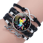 Unicorn charm bracelet Black nz