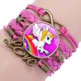 Unicorn charm bracelet Fuchsia nz