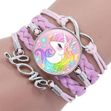 Unicorn charm bracelet Pink nz