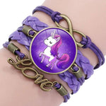Unicorn charm bracelet Purple nz