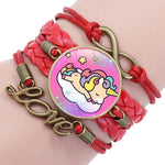 Unicorn charm bracelet Red nz