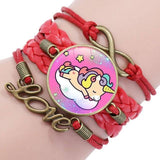 Unicorn charm bracelet Red nz