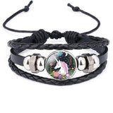 Unicorn leather bracelet Black nz