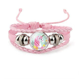 Unicorn leather bracelet Pink nz