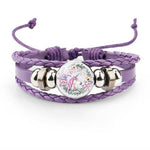 Unicorn leather bracelet Purple nz