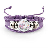 Unicorn leather bracelet Purple nz
