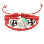 Unicorn leather bracelet Red nz