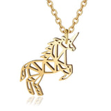 Unicorn necklace steel Gold nz
