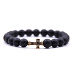 Unisex cross bracelet Gold and black nz