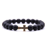 Unisex cross bracelet Gold and black nz