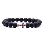 Unisex cross bracelet Rose gold and black nz