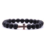 Unisex cross bracelet Rose gold and black nz