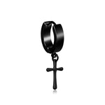 Unisex cross earring Black nz
