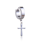 Unisex cross earring Silver nz