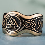 Valknut Rune Bronze Ring 5 (49.32 mm) nz