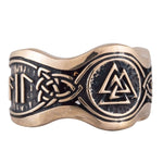 Valknut Rune Bronze Ring nz