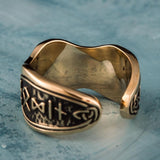 Valknut Rune Bronze Ring nz