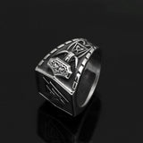 Valknut signet ring steel 9 (59.5 mm) nz