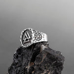Valknut triangle Ring 7 (54.4 mm) nz