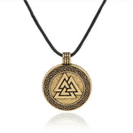 Valknut Viking Necklace Bronze rope nz