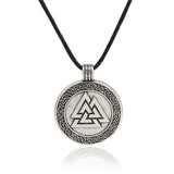 Valknut Viking Necklace Silver rope nz