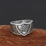 Valknut Viking ring steel 9 (59.5 mm) nz