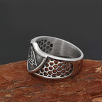 Valknut Viking ring steel 9 (59.5 mm) nz