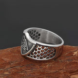 Valknut Viking ring steel 9 (59.5 mm) nz