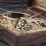 Vegvisir Scandinavian ring Golden / 7 (54.4 mm) nz