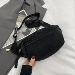 Velvet fanny pack Black nz