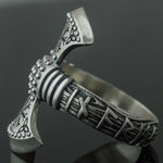 Viking axe ring silver nz