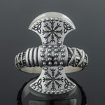Viking axe ring silver nz