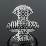 Viking axe ring silver nz